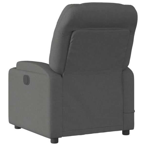 vidaXL Fauteuil inclinable de massage gris fonc&eacute; tissu