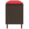 vidaXL Banc de jardin avec coussin marron 110x30x40,5cm résine tressée