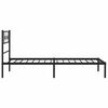 vidaXL Cadre de lit m&eacute;tal sans matelas avec t&ecirc;te de lit noir 100x190cm