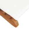 vidaXL Chaise longue pliable avec coussin blanc cr&egrave;me Bois de teck