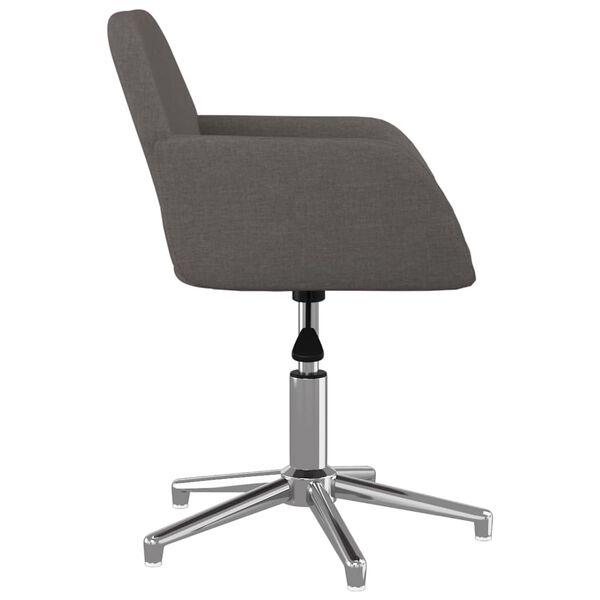 vidaXL Chaise pivotante de bureau Gris foncé Tissu