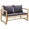 vidaXL Banc de jardin avec coussins 115 cm Bambou