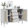 vidaXL Buffet SENJA aspect rotin blanc 112x40x80cm bois massif de pin