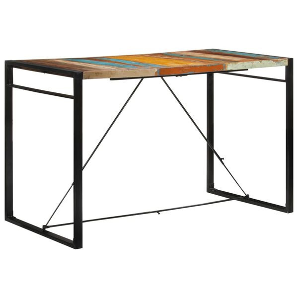 vidaXL Table de bar 175x90x110 cm bois massif de r&eacute;cup&eacute;ration