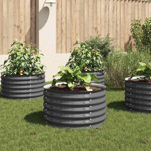 vidaXL Lit sur&eacute;lev&eacute; de jardin 80x80x44 cm Acier galvanis&eacute; Gris