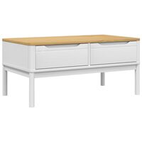vidaXL Table basse FLORO blanc 99x55,5x45 cm bois massif de pin