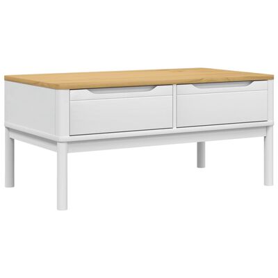 vidaXL Table basse FLORO blanc 99x55,5x45 cm bois massif de pin