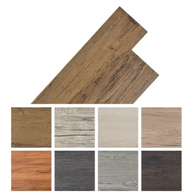 vidaXL Dalle de plancher PVC autoadhésif 5,02 m² 2 mm marron noyer