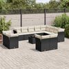 vidaXL Salon de jardin avec coussins 13 pcs noir r&eacute;sine tress&eacute;e