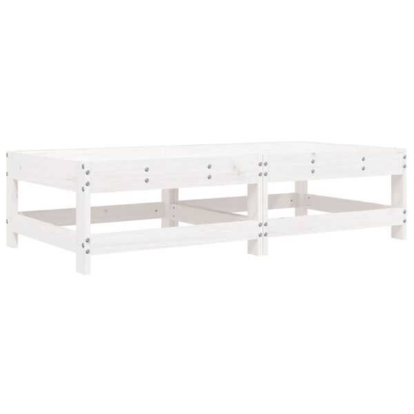 vidaXL Repose-pieds de jardin coussins lot de 2 blanc bois pin massif