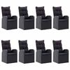 vidaXL Ensemble &agrave; manger de jardin 9 pcs Noir