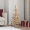 vidaXL Arbre de No&euml;l en bois Marron 120 cm Bois massif en pin