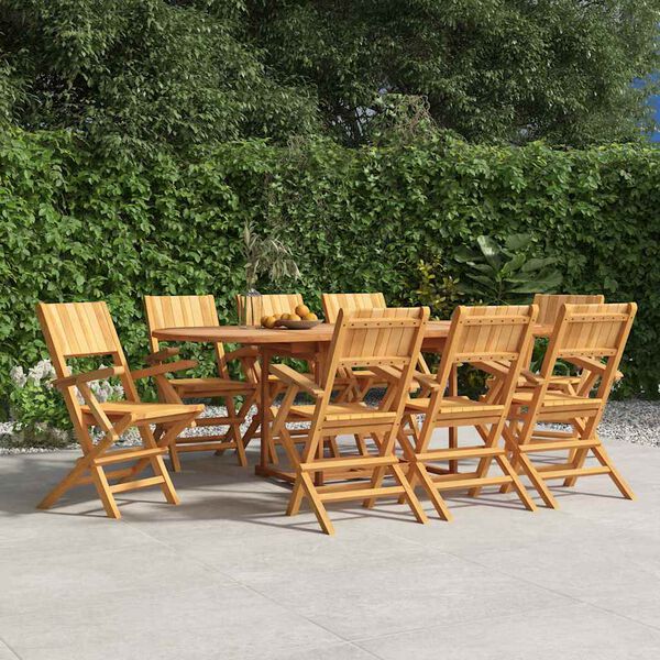 vidaXL Chaises de jardin pliantes lot de 8 55x61x90cm bois massif teck