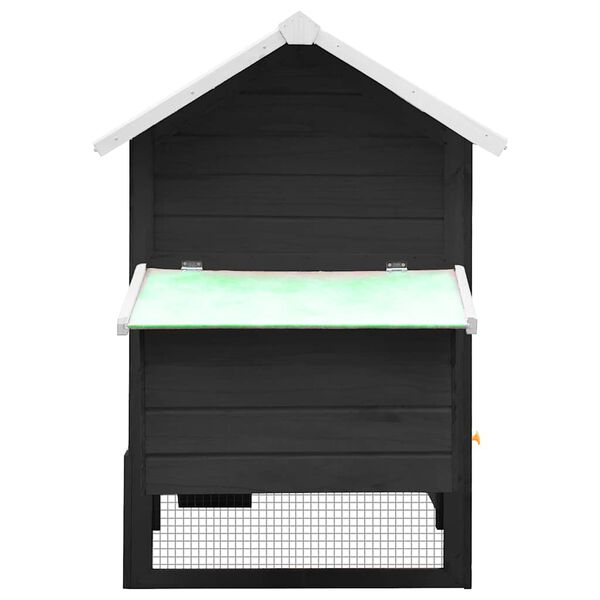 vidaXL Poulailler Gris 170x81x110 cm Bois de pin massif et sapin