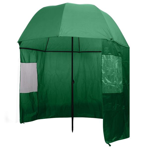 vidaXL Parapluie de pêche Vert 300x240 cm