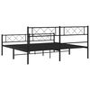 vidaXL Cadre de lit métal sans matelas avec pied de lit noir 193x203cm