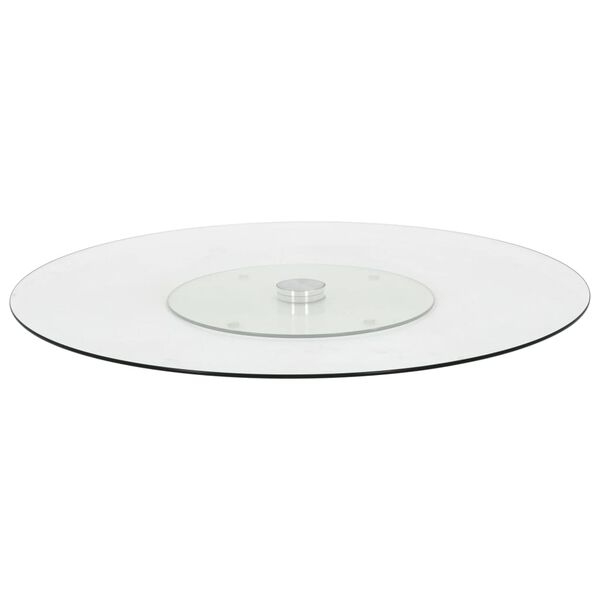 vidaXL Assiette de service rotative Transparent 60 cm Verre tremp&eacute;
