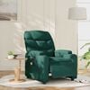 vidaXL Fauteuil inclinable de massage &eacute;lectrique vert fonc&eacute; tissu