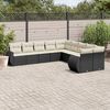 vidaXL Salon de jardin 10 pcs avec coussins noir r&eacute;sine tress&eacute;e