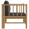 vidaXL Canapé de jardin avec coussins gris foncé bambou