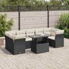 vidaXL Salon de jardin 8 pcs avec coussins noir r&eacute;sine tress&eacute;e
