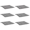 vidaXL Coussins de chaise jardin lot de 6 gris 40x40x4 cm tissu oxford