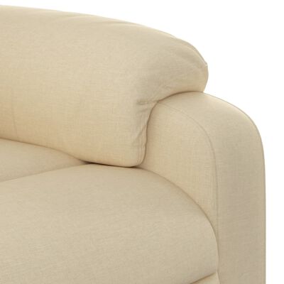 vidaXL Fauteuil inclinable de massage électrique crème tissu