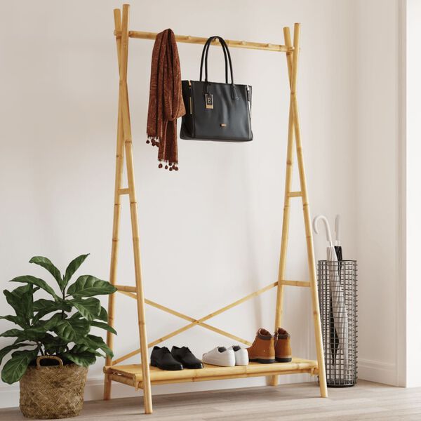 vidaXL Porte-v&ecirc;tement avec &eacute;tag&egrave;re 102x50x190 cm bambou