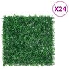 vidaXL Cl&ocirc;ture &agrave; feuilles d&rsquo;arbustes artificiels 24 pcs vert 50x50 cm