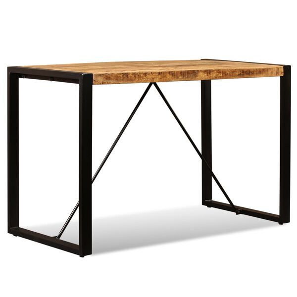 vidaXL Table à manger Bois de manguier brut 120 cm