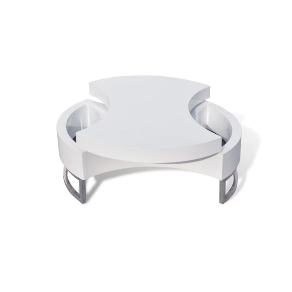 vidaXL Table basse à forme réglable blanc brillant