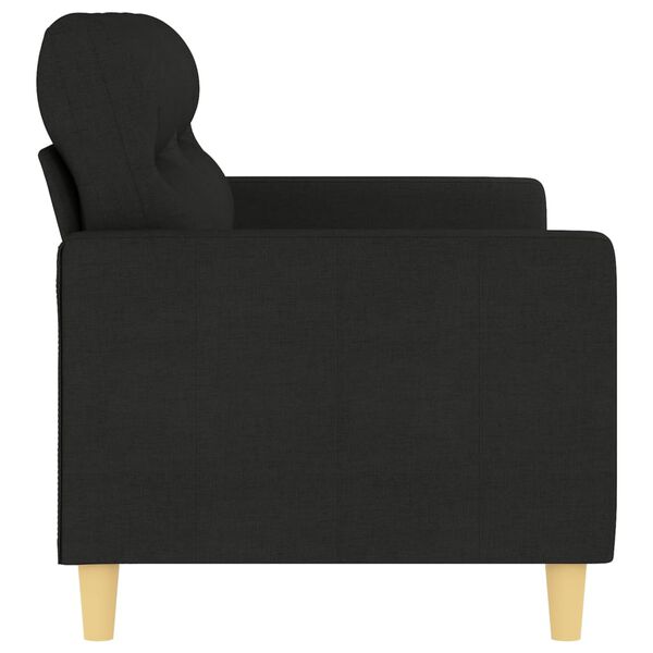 vidaXL Canap&eacute; &agrave; 2 places Noir 140 cm Tissu