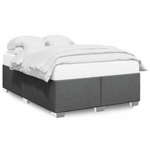 vidaXL Cadre de lit sans matelas gris fonc&eacute; tissu
