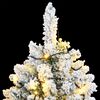 vidaXL Sapin de No&euml;l artificiel &agrave; charni&egrave;res 150 LED neige floqu&eacute;e