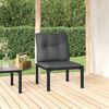 vidaXL Chaise de jardin avec coussins noir/gris r&eacute;sine tress&eacute;e