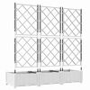 vidaXL Cache-pot de jardin 3 pcs Blanc 120 x 40 x 125,5 cm Acier