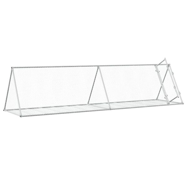 vidaXL Clapier argent&eacute; 400x105x91 cm acier galvanis&eacute;