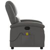 vidaXL Fauteuil de massage inclinable gris cuir véritable