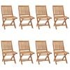 vidaXL Chaises pliables de jardin avec coussins lot de 8 Teck solide