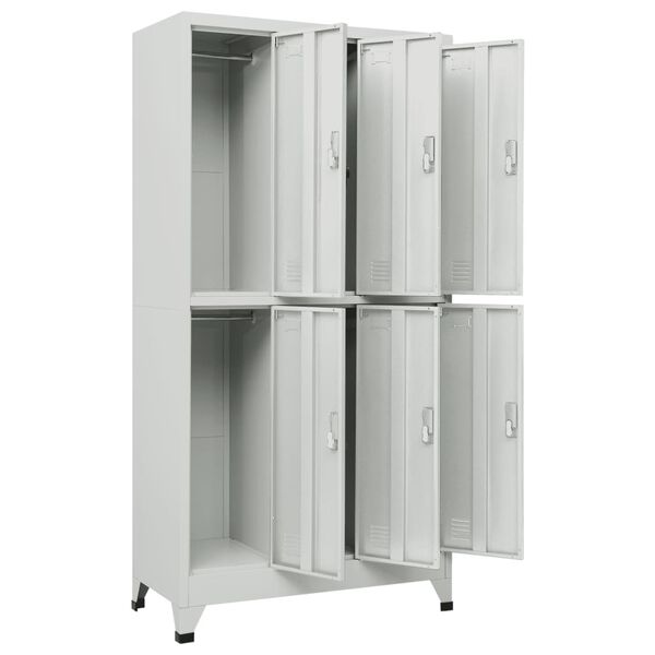 vidaXL Armoire &agrave; casier avec 6 compartiments Acier 90x45x180 cm Gris