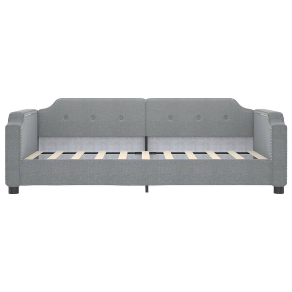vidaXL Lit de jour gris clair 100x190 cm tissu