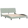 vidaXL Cadre de lit sans matelas gris clair 152x203 cm velours
