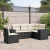 vidaXL Salon de jardin 5 pcs avec coussins noir r&eacute;sine tress&eacute;e
