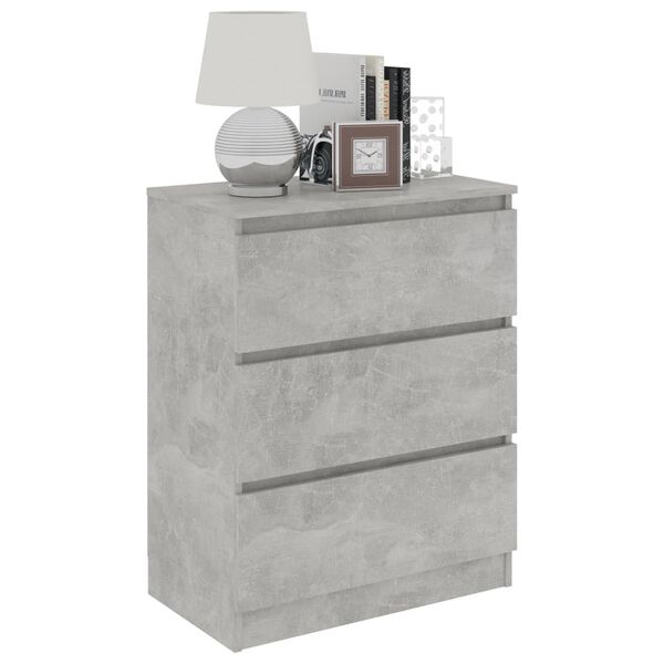vidaXL Buffet Gris b&eacute;ton 60x35x76 cm Bois d'ing&eacute;nierie