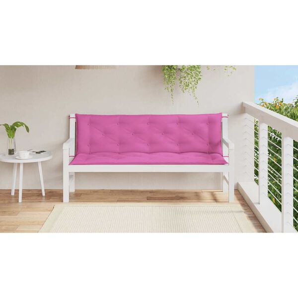 vidaXL Coussins de banc de jardin lot de 2 rose 150x50x7 cm tissu