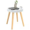 vidaXL Table d'appoint Blanc 38x38x40 cm Bois ing&eacute;nierie et pin massif