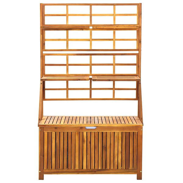 vidaXL Bo&icirc;te de rangement avec treillis 99x55x160cm Bois acacia solide