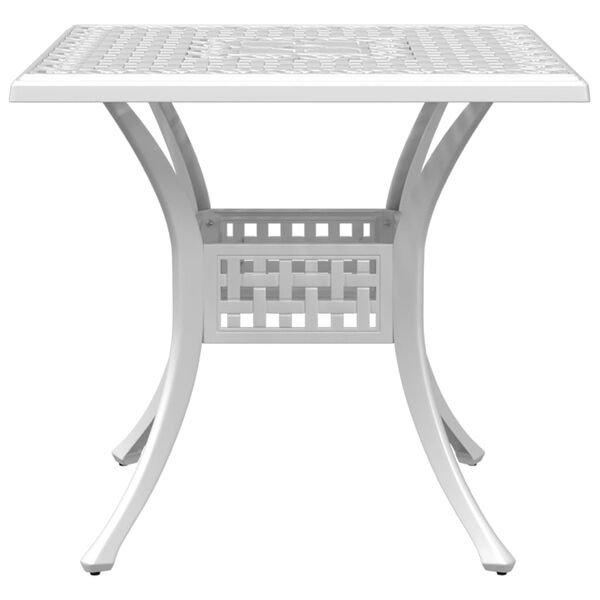 vidaXL Ensemble à manger de jardin 5 pcs blanc aluminium coulé
