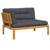 vidaXL Canap&eacute; d'angle palette de jardin et coussins bois acacia massif