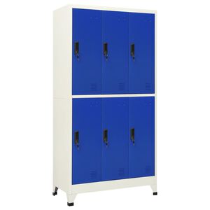 vidaXL Armoire &agrave; casiers Gris et bleu 90x45x180 cm Acier